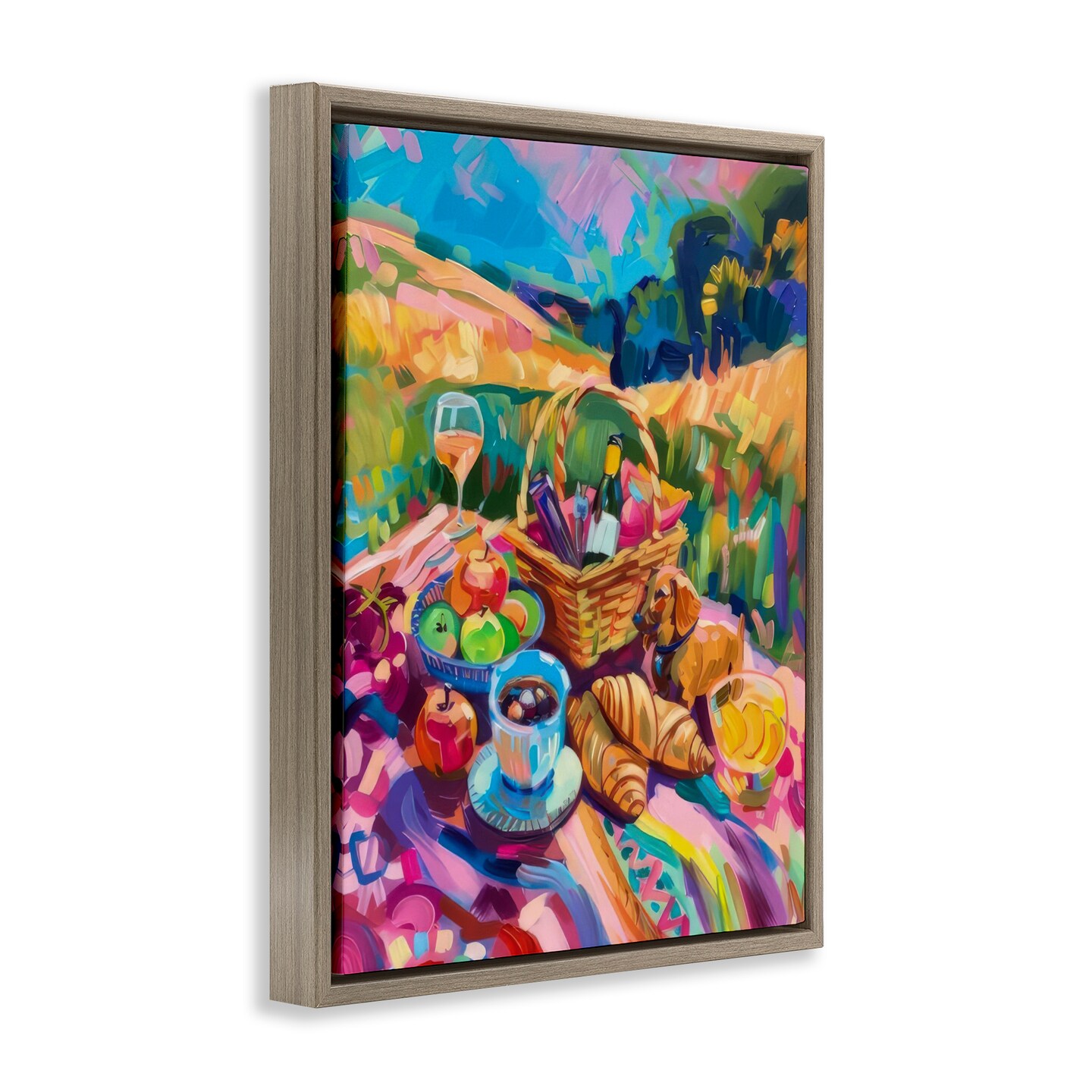 Stupell Industries Bright Impressionist Picnic Floater Framed Canvas Wall Art Design by LSR Design Studio