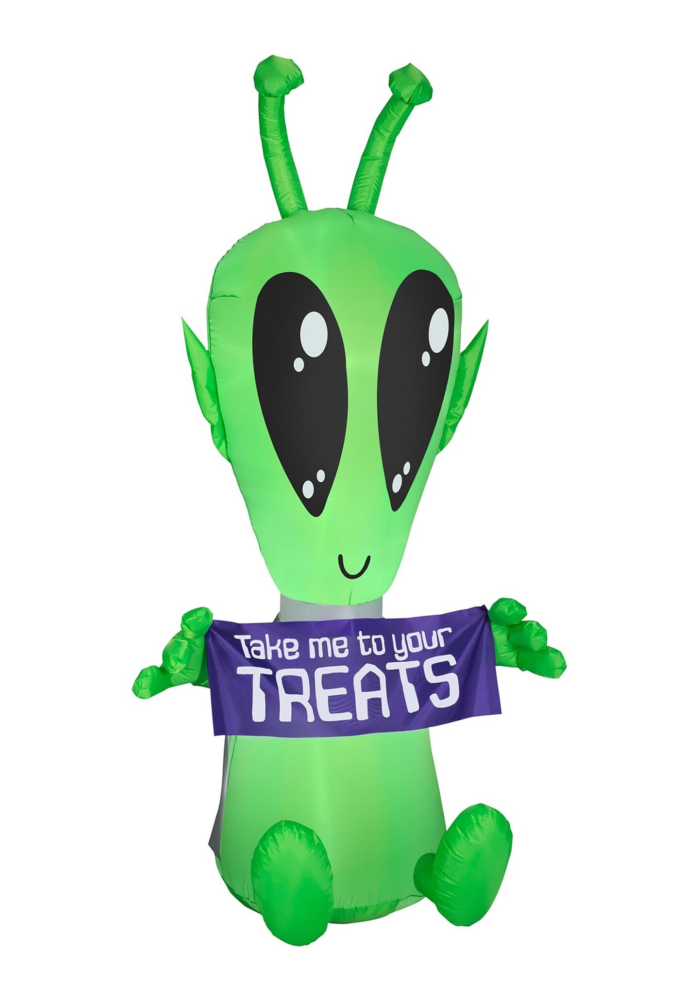 Michaels, 7FT Inflatable Green Alien with Banner Decoration – Category: Halloween Inflatables