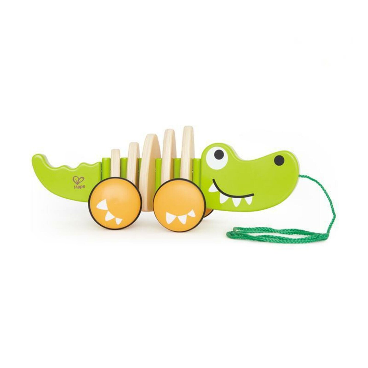 Hape Walk-A-Long Crocodile Wooden Pull Along Toy, for Baby &#x26; Toddler