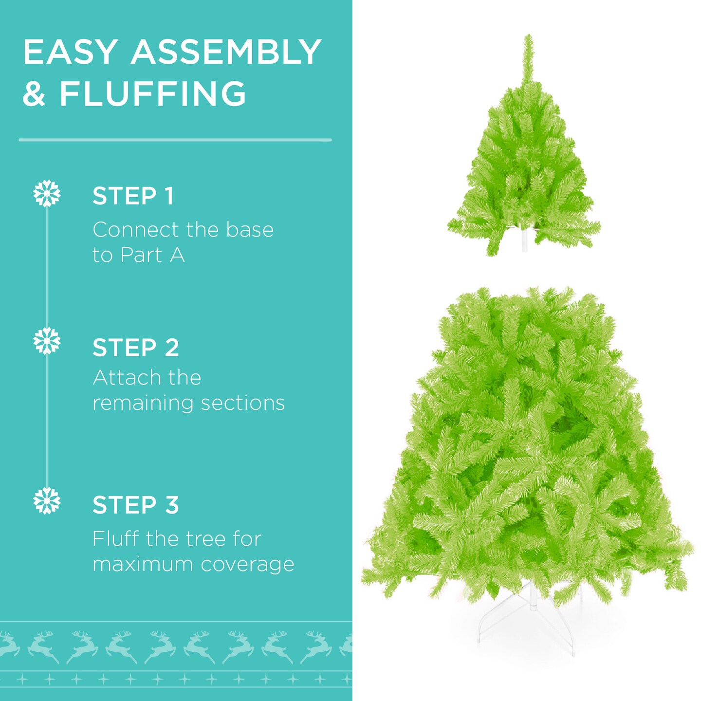 Best Choice Products Pre-Lit Lime Green Christmas Tree, Artificial Full Holiday Decoration w/ Incandescent Lights