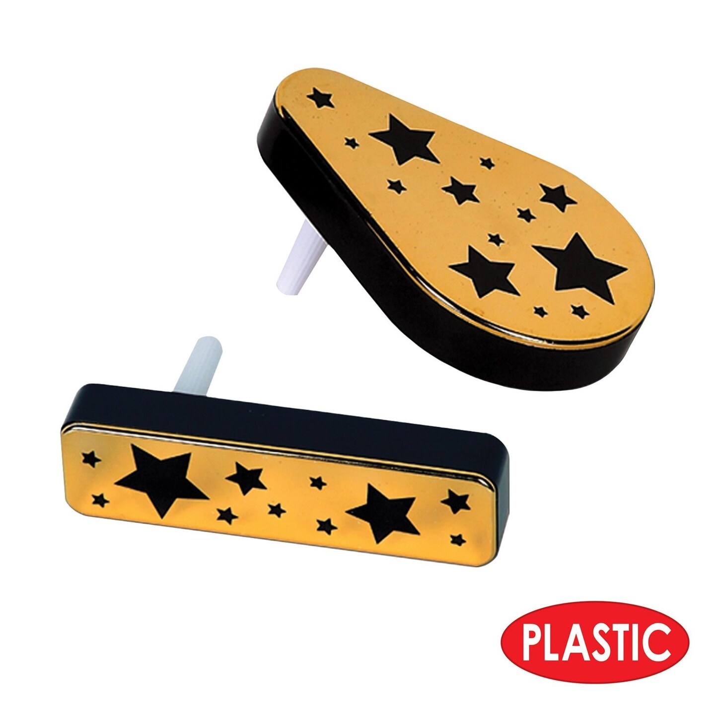 20 Pack Beistle New Year&#x27;s Eve Plastic Metalic Noisemakers black &#x26; gold