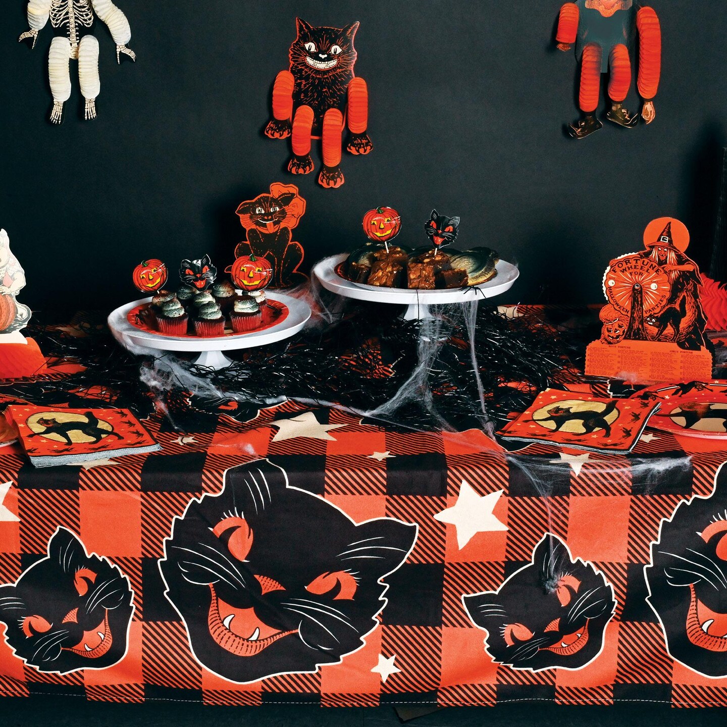 12 Pack Beistle Vintage Halloween Fabric Tablecover