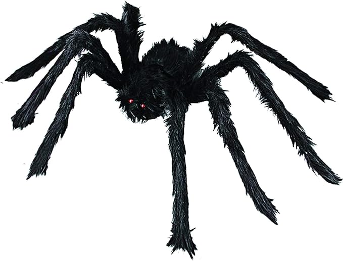 6 Halloween Spider Decorations, Realistic Hairy Spiders Set, Giant Scary Spider Props for Yard, Indoor and Outdoor Creepy Decor, Home Party Decorations (36&#x201D; 30&#x201D; 24&#x201D; 18&#x201D; 18&#x201D; 12&#x201D;)