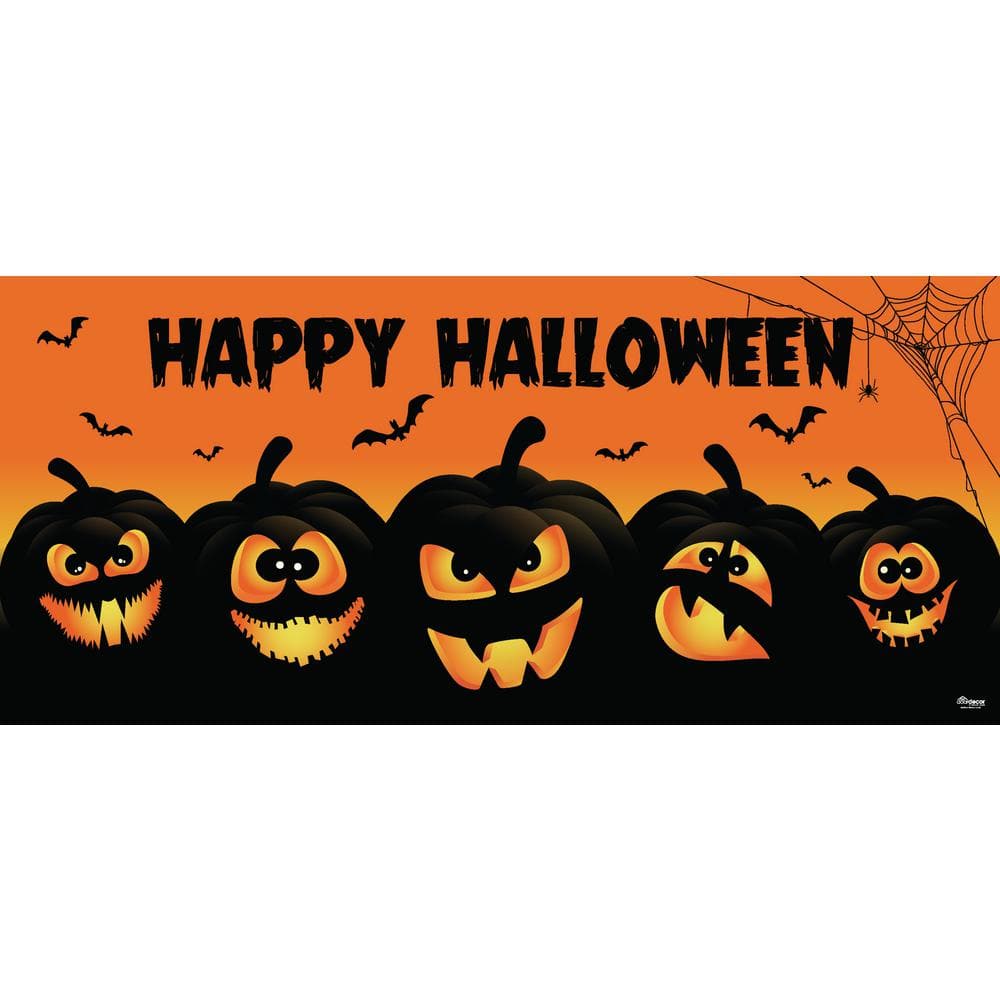 7 FT x 16 FT Happy Halloween Jack O Lanterns Garage Mural