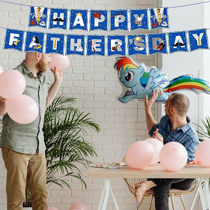 Happy Father's Day Banner, Father's Day Hanging Bunting Banner, Fathers Day Paper Card Sign, Fathers Day Themed Party Backdrop Garland for Dad's Festival Family Home Party Decor Favor