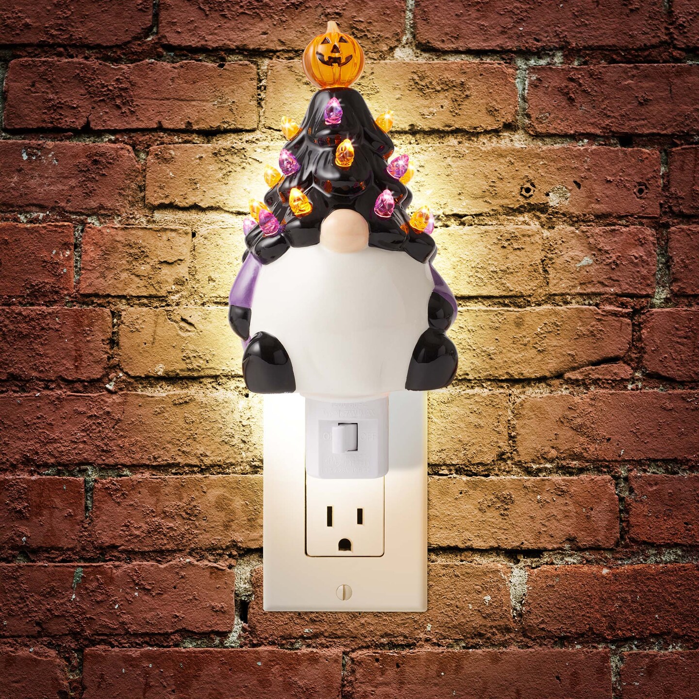Casafield Ceramic Holiday Night Light - Vintage Decorative Night Light with Bulbs and Star Topper