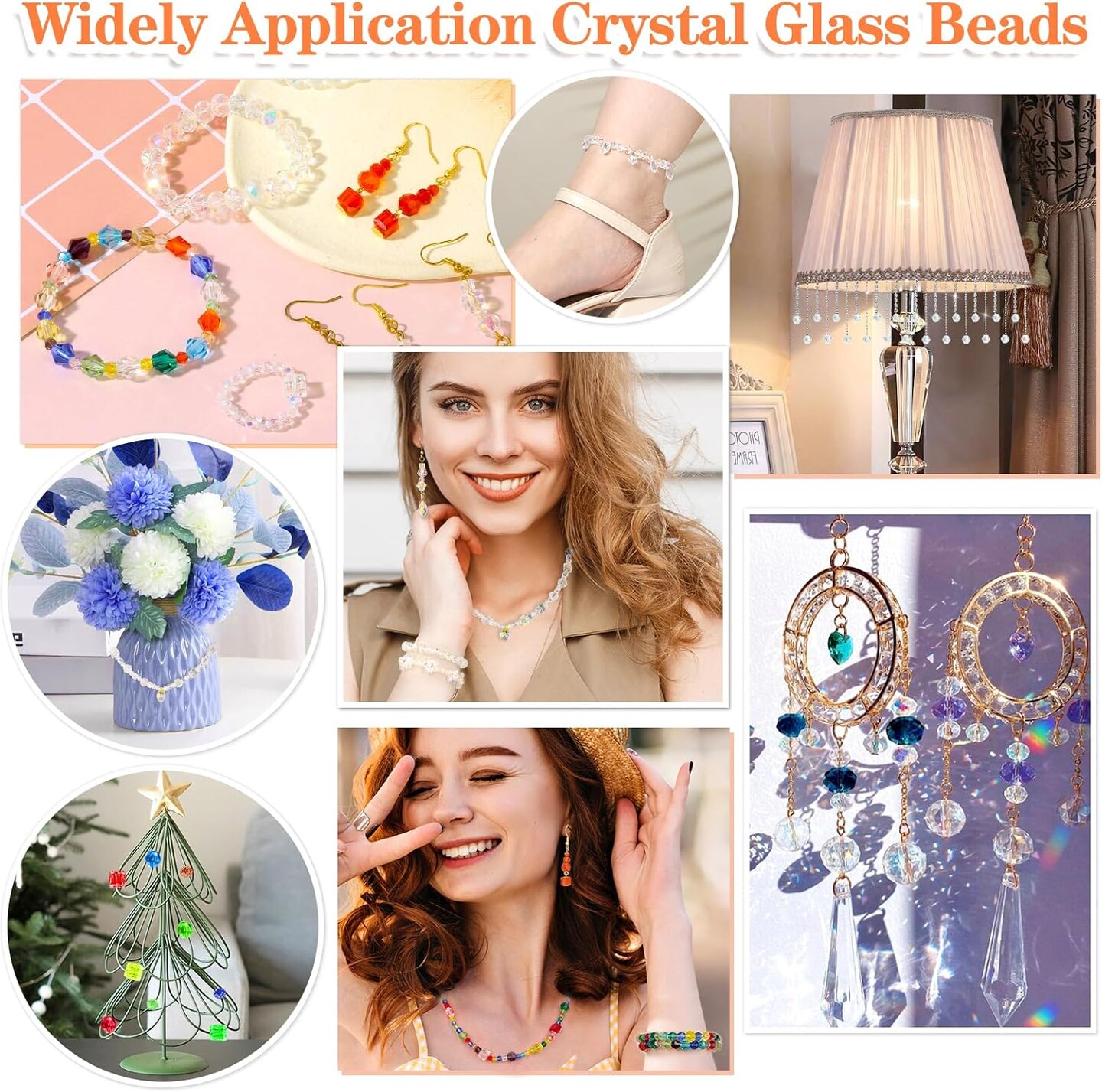 1401 Pieces Crystal Glass Beads for Jewelry Making Glass Beads(1401 Pieces)