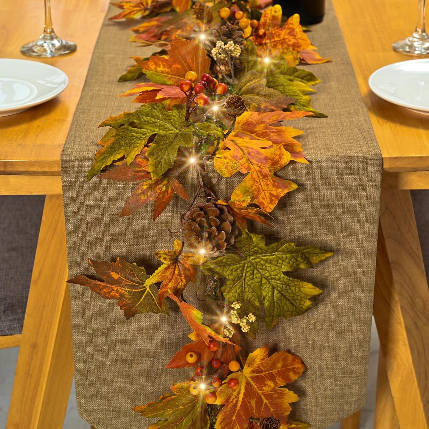 6 Ft Fall Decor Garland with Pine Cones Berries