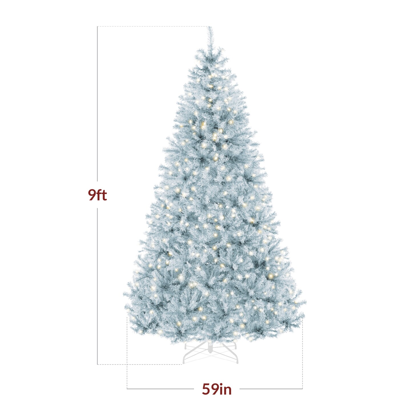 Best Choice Products Pre-Lit Ice Blue Christmas Tree, Artificial Full Holiday Decoration w/ Incandescent Lights