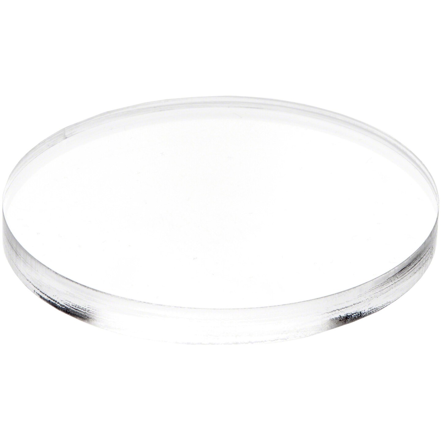 Plymor Clear Acrylic Round Standard-Edge Display Base, 4" W x 4" D x 0.375" H