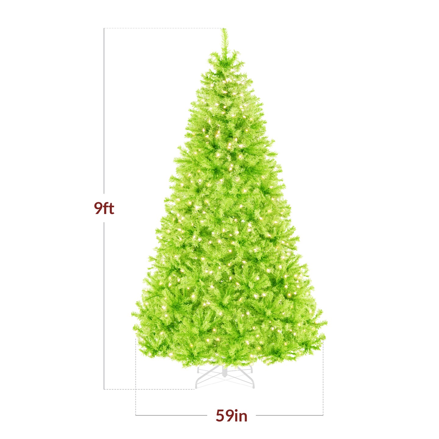 Best Choice Products Pre-Lit Lime Green Christmas Tree, Artificial Full Holiday Decoration w/ Incandescent Lights