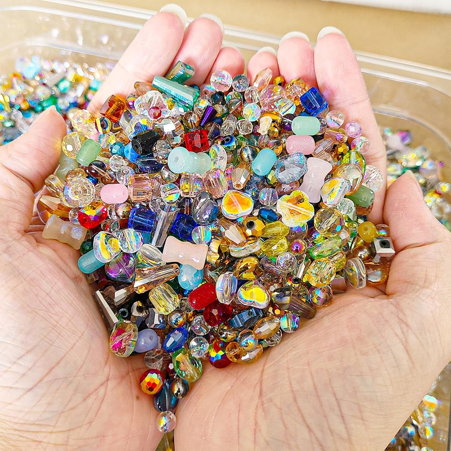 Half Pound Assorted Glass Beads for Jewelry Making (Variaty of Colors)