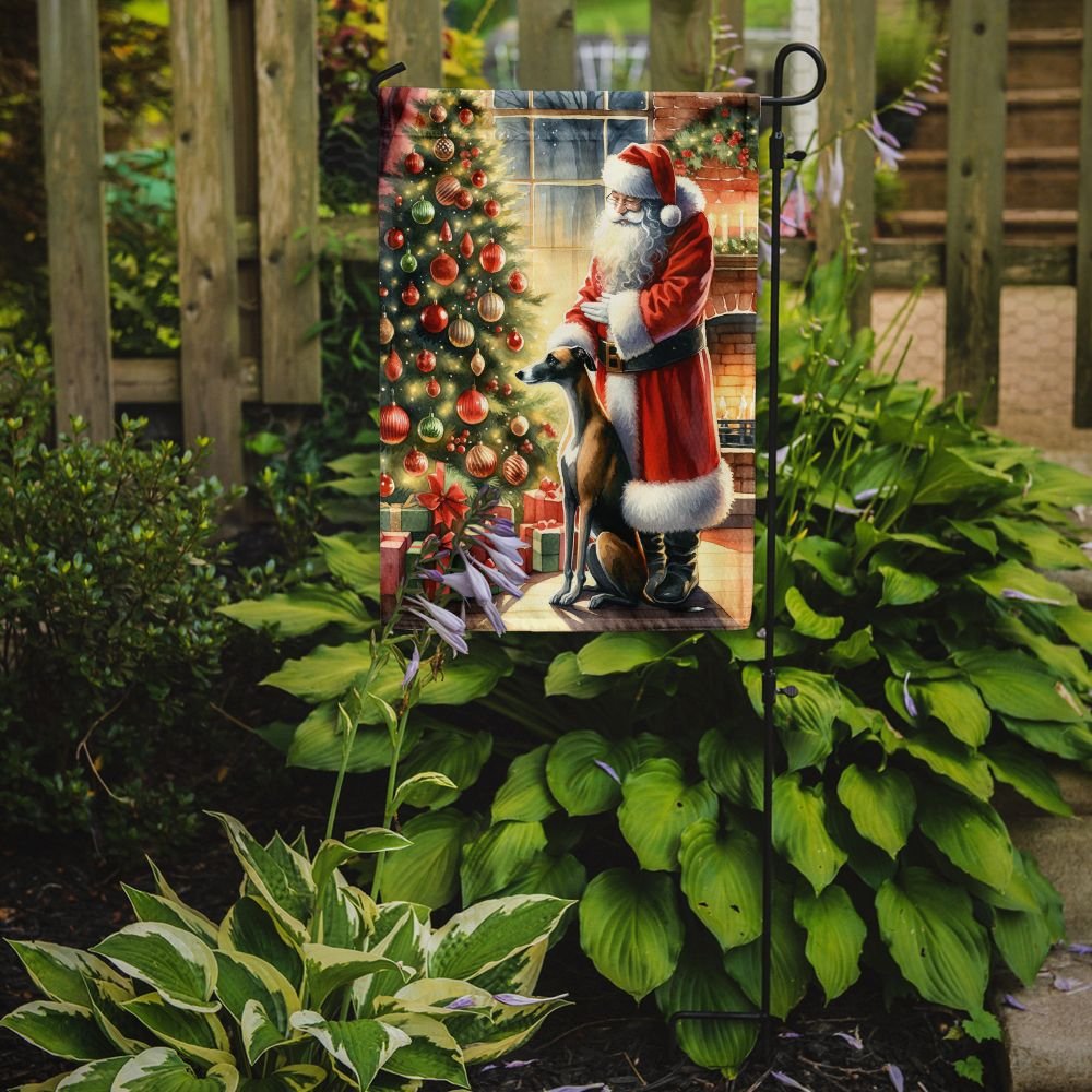 Edge Collections - 11.25" X 15.50" - Multicolor - Greyhound and Santa Claus Decorative - 1 Piece