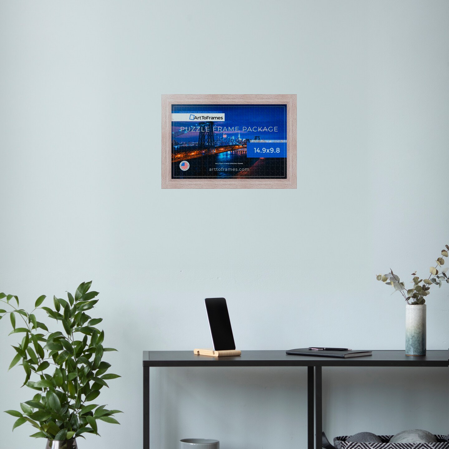 ArtToFrames 14.9x9.8 INCH / 38x25 CM Puzzle Frame for 100 piece Puzzles.This 1.25 Inch Custom MDF Frame for Puzzles Comes with Regular Glass, Available in Multiple Colors