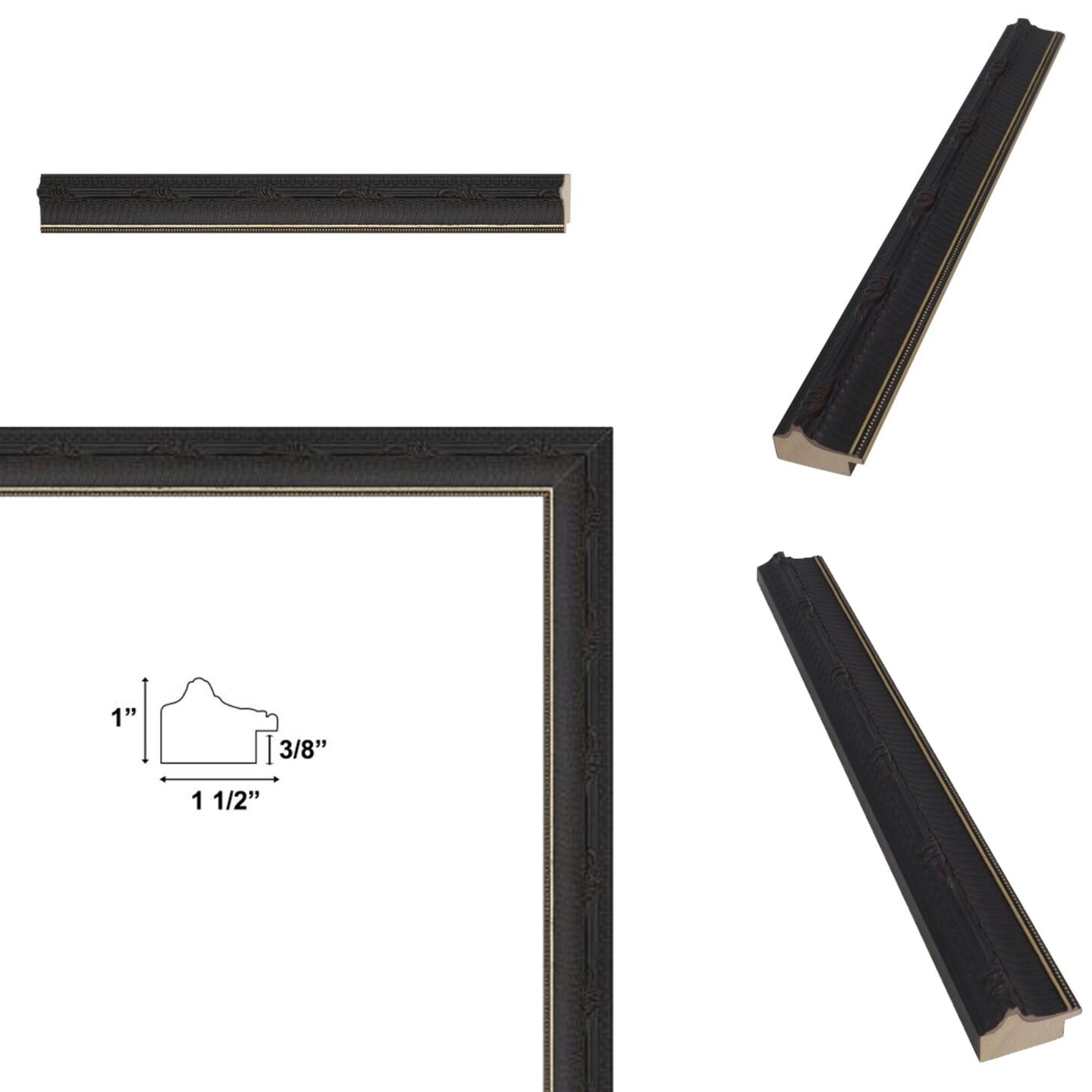 Funky Gothic Black With Gold Picture Frame 16x20 frame
