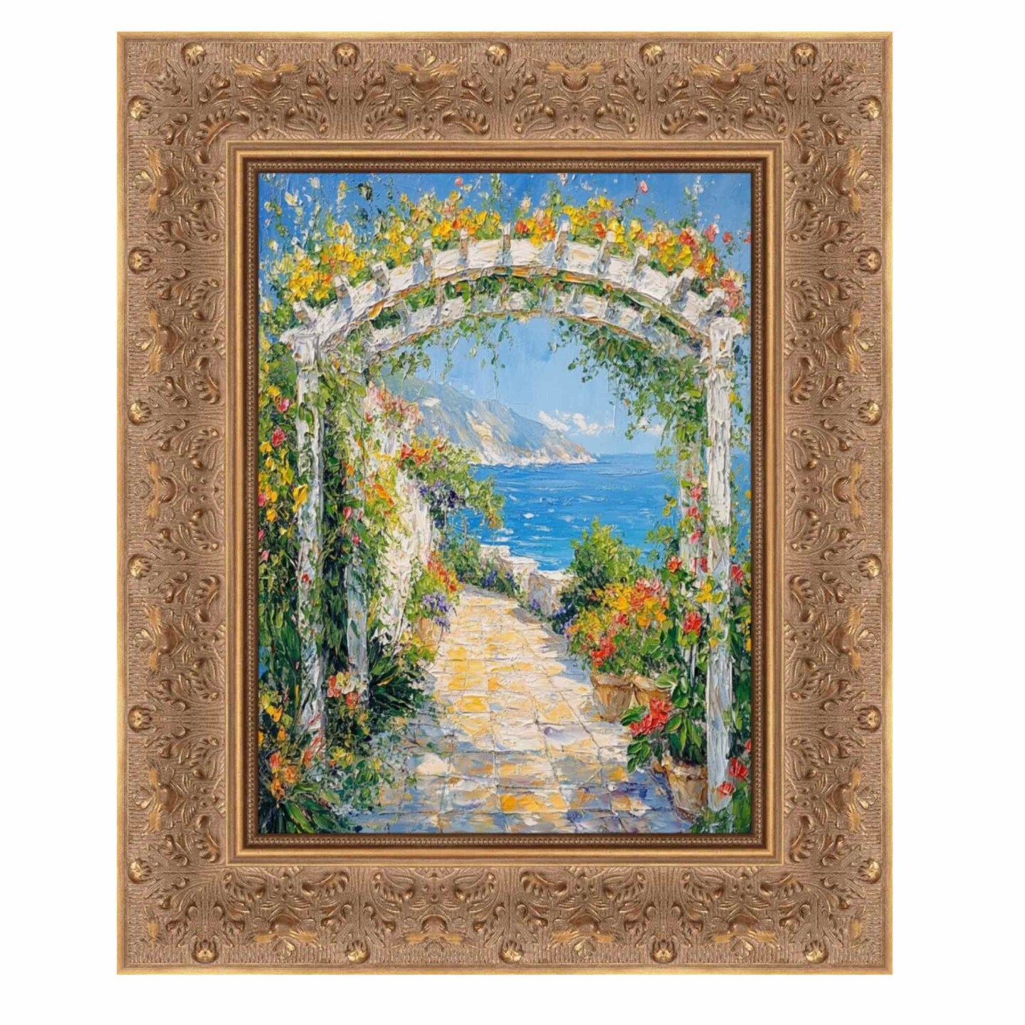 Wide Gold Ornate Floral Picture Frame 30x30 frame