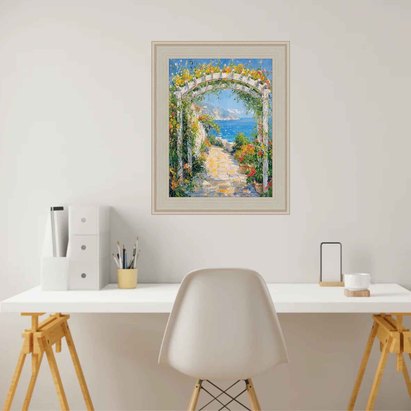 Contemporary Silver Leaf Picture Frame 30x40 frame