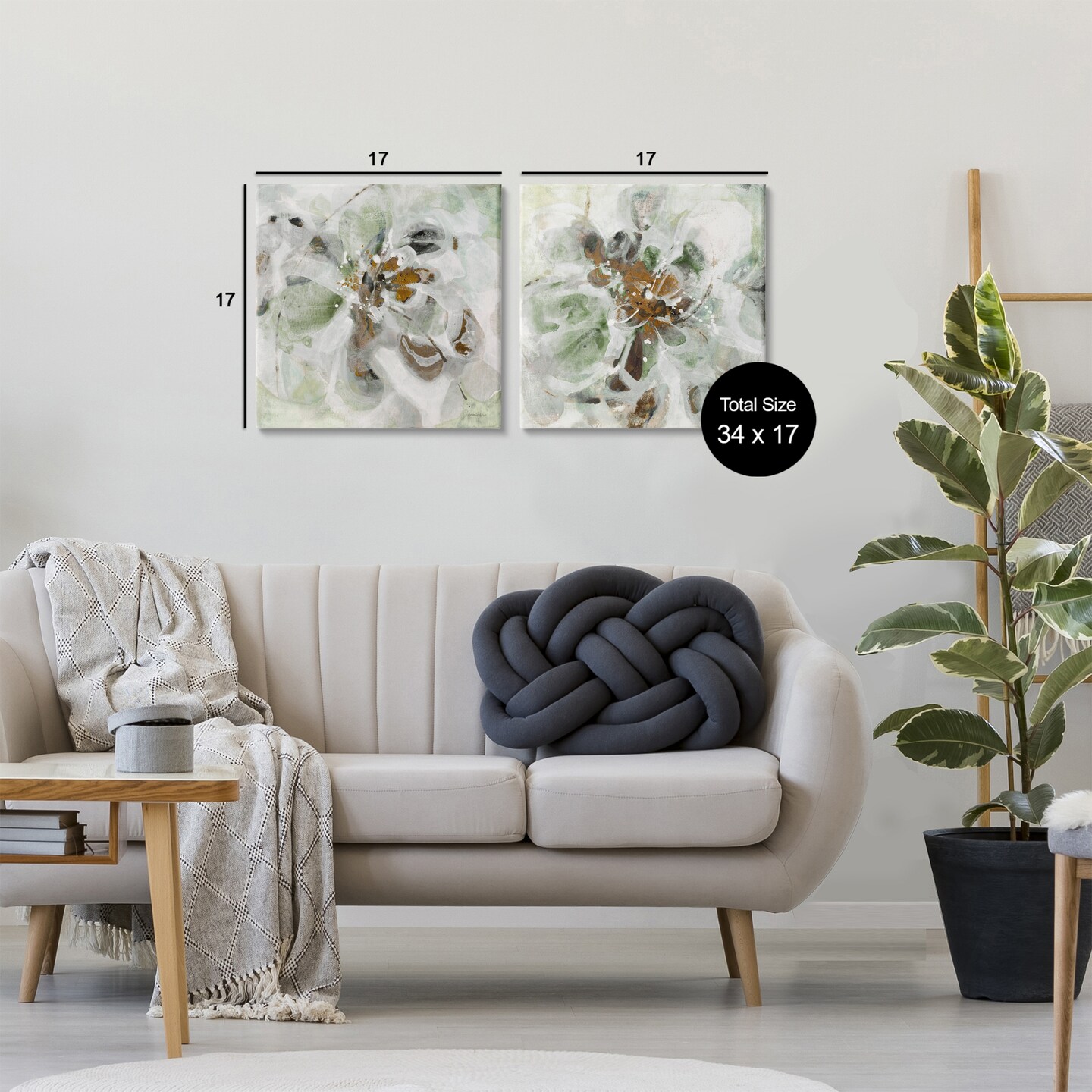 Stupell Industries Reminiscent Floral Abstraction 2 Piece Canvas Wall Art Set, design by Liz Jardine