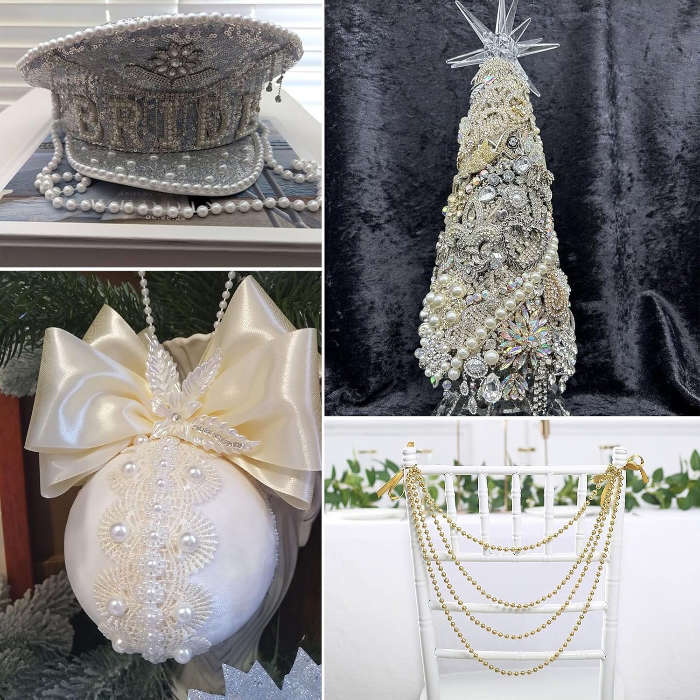 12MM Craft Pearl Beads String Spool Ivory Color Faux Pearl Strand Roll