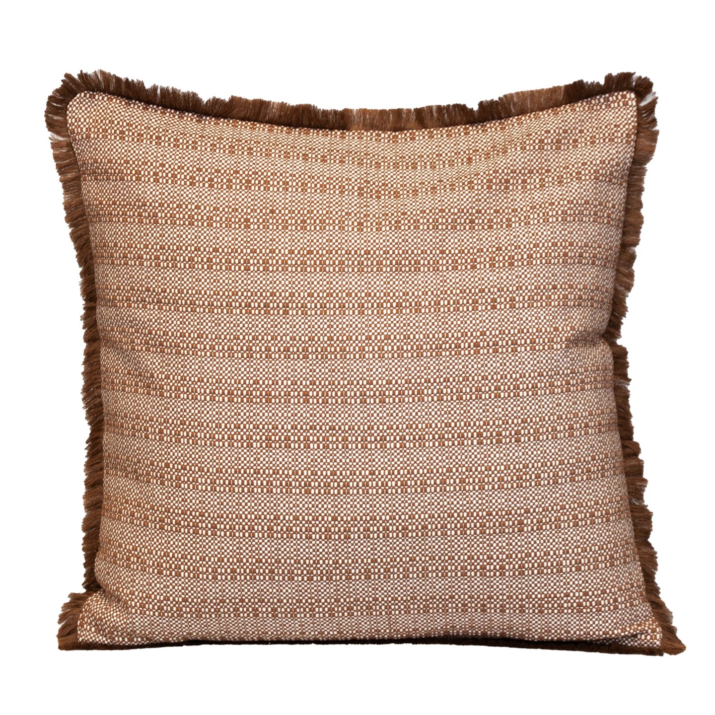 Nassau Collection Striped Square Cotton Throw Pillow - 24" - Brown