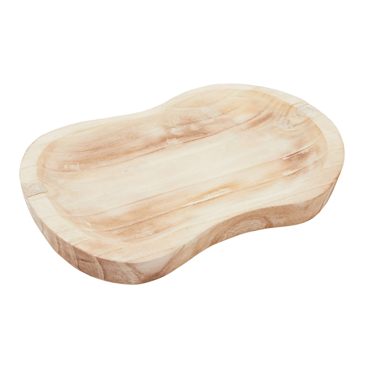Handmade Wooden Dough Bowls for Decor, 8-Shaped Paulownia Wood Centerpiece (11 x 16 In)