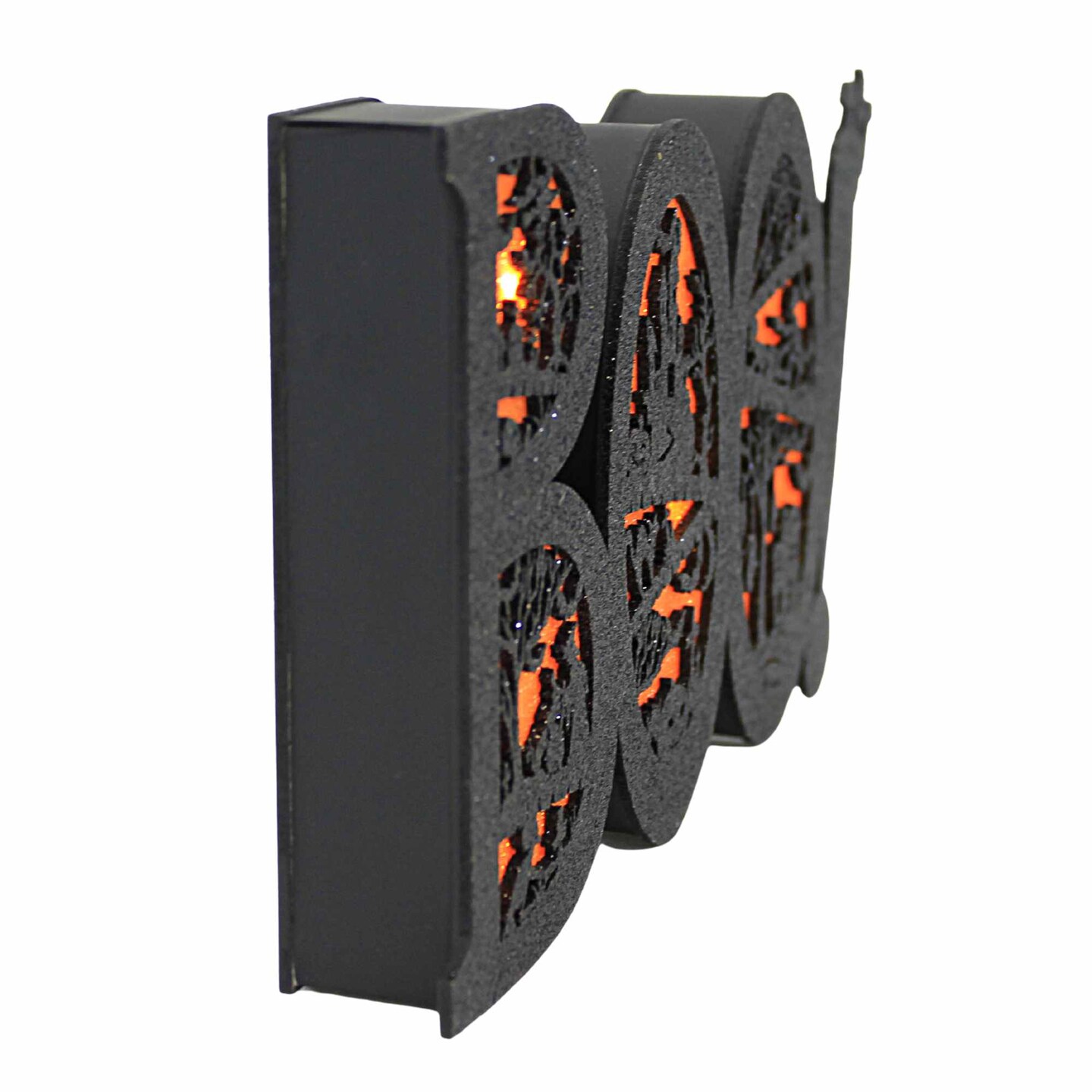 Roman 4.75 In Boo Sign With Bats And Ghosts Halloween Everyday Tabletop , Lighted Halloween Decor Led Glitter Laser Cut Out