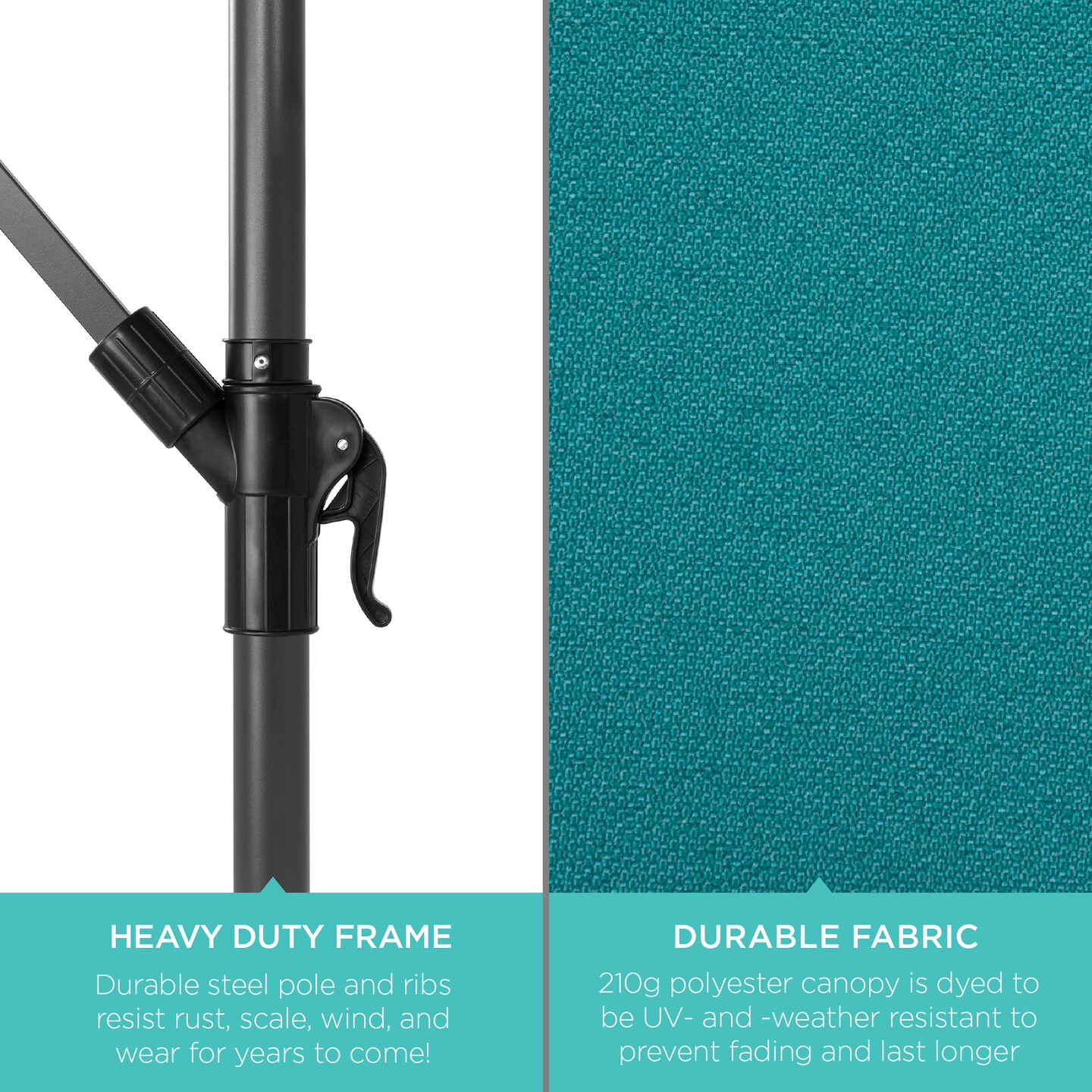 Best Choice Products 10ft Solar LED Offset Hanging Outdoor Market Patio Umbrella w/ Adjustable Tilt