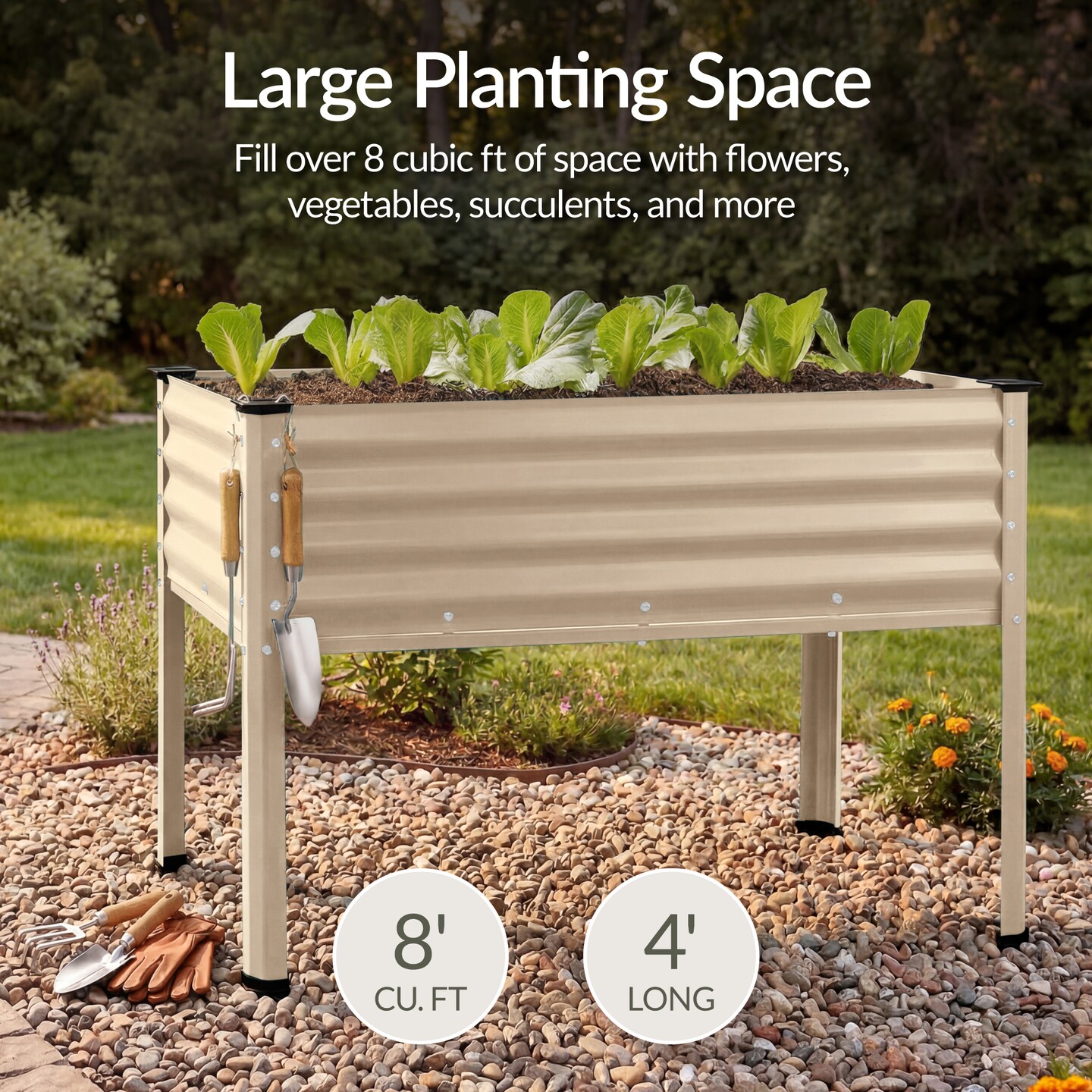 Best Choice Products 48x24x30in Elevated Galvanized Metal Garden Bed w/ Corner Protectors