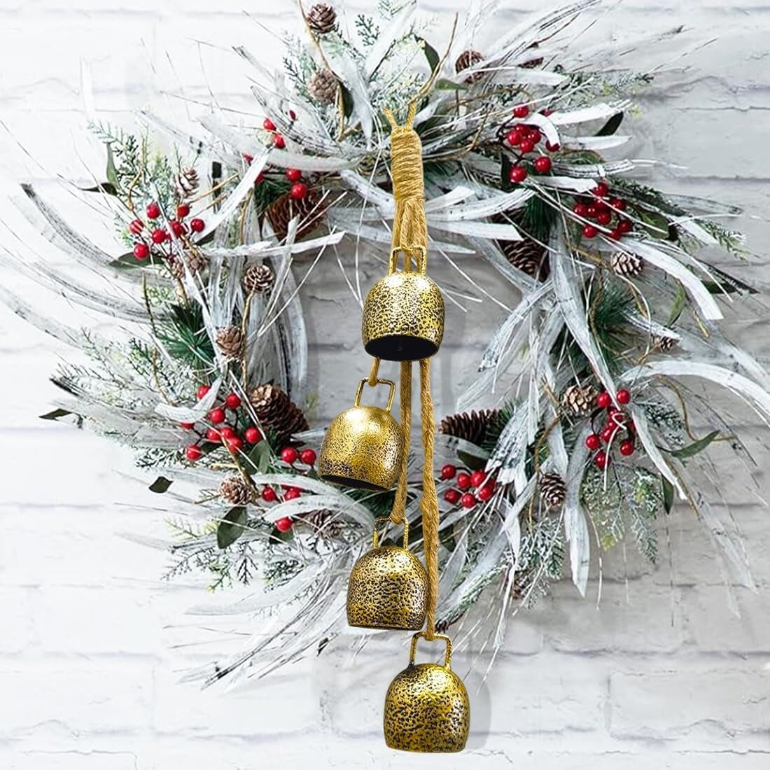Christmas Bells for Decoration, Gold Vintage Bells, Brass Christmas Bells for Door Garland Christmas Tree - Gifts for Women