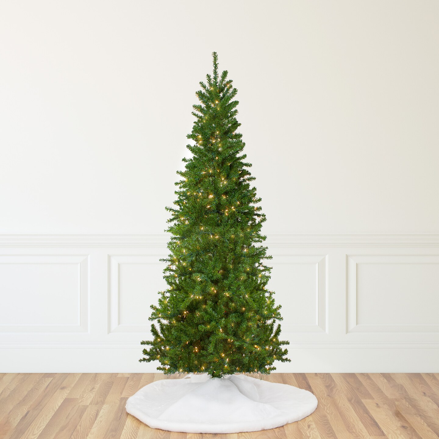 Northlight Pre-Lit Green Pencil Canadian Pine Artificial Christmas Tree- 9&#x27; - Clear Lights