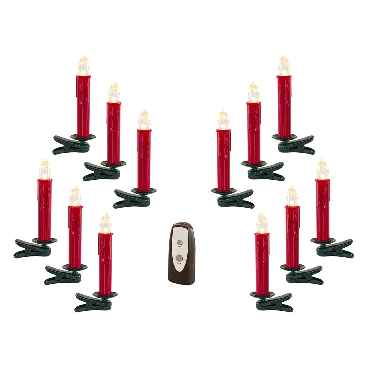 Melrose LED Clip On Flameless Taper Candles - 6.5" - Red - 24ct