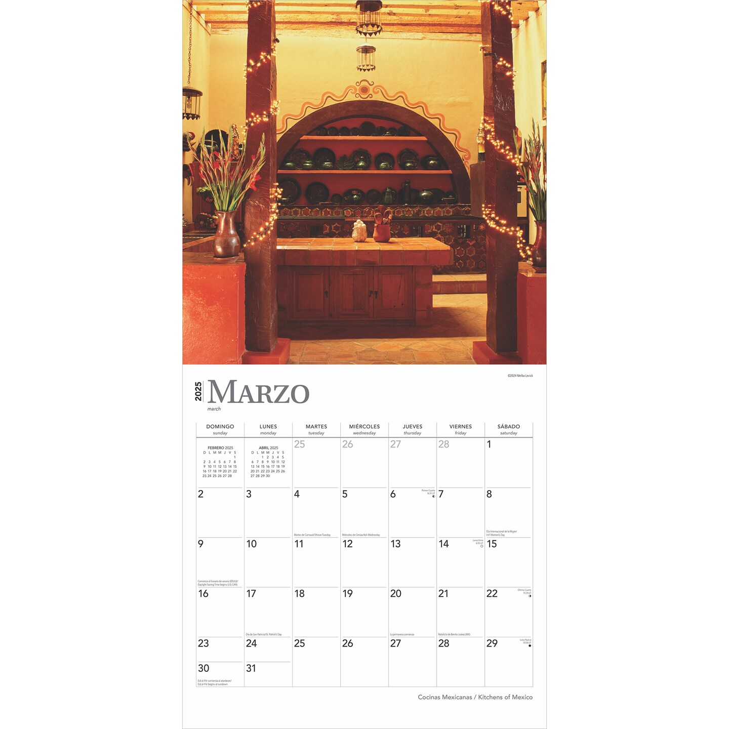 Cocinas Mexicanas | Kitchens of Mexico | 2025 12 x 24 Inch Monthly Square Wall Calendar | English/Spanish Bilingual | Plastic-Free | BrownTrout | Food Cuisine Cooking