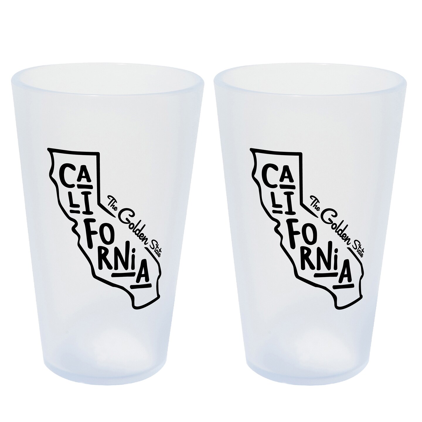 Silipint: State Pint Glasses 16oz: 2 Pack - California - Icicle Silicone Cups, Unbreakable, Hot & Cold Drinks, Dishwasher-Microwave-Freezer-Oven Safe