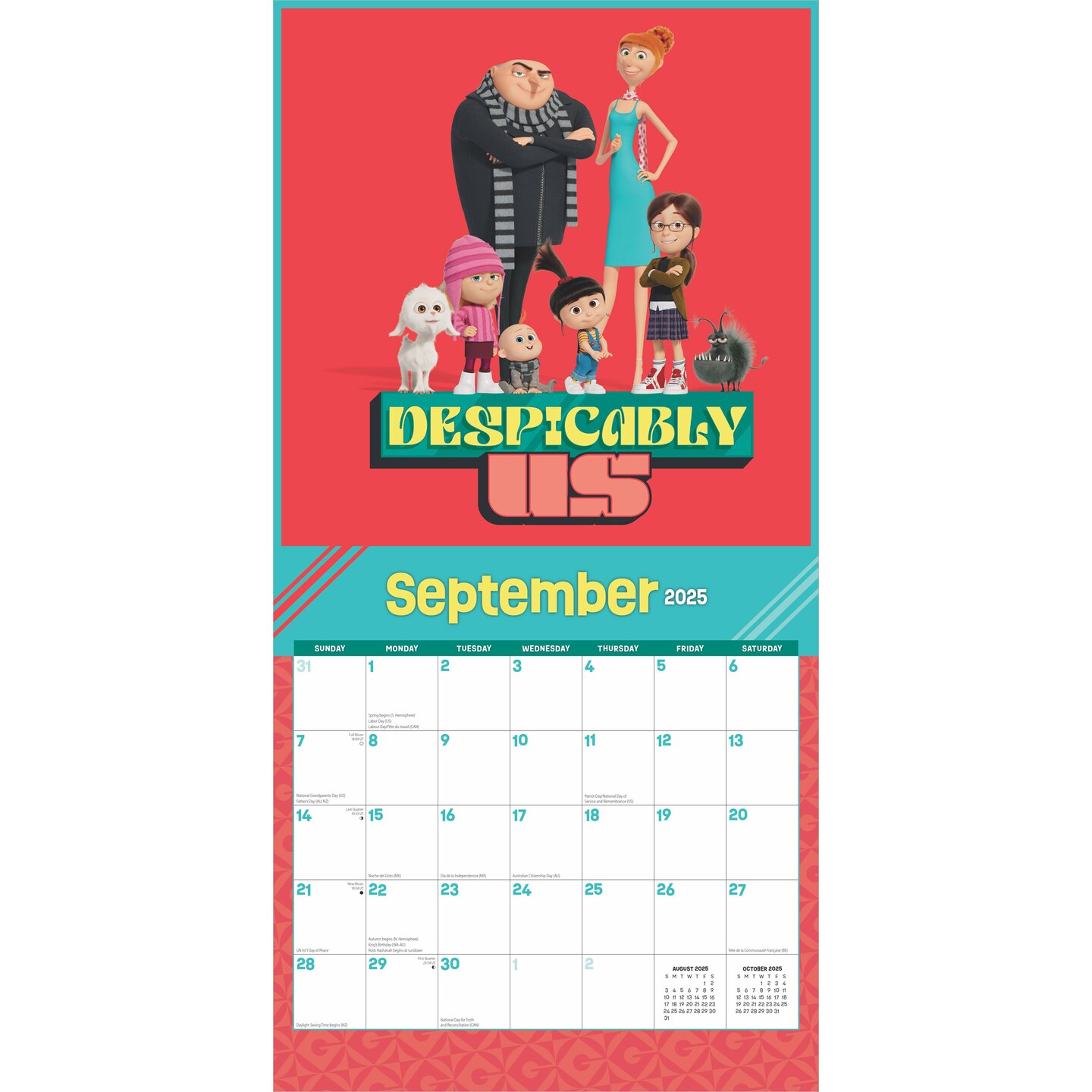 Despicable Me OFFICIAL | 2025 12 x 24 Inch Monthly Square Wall Calendar | Cal Ink | Television Film Animated