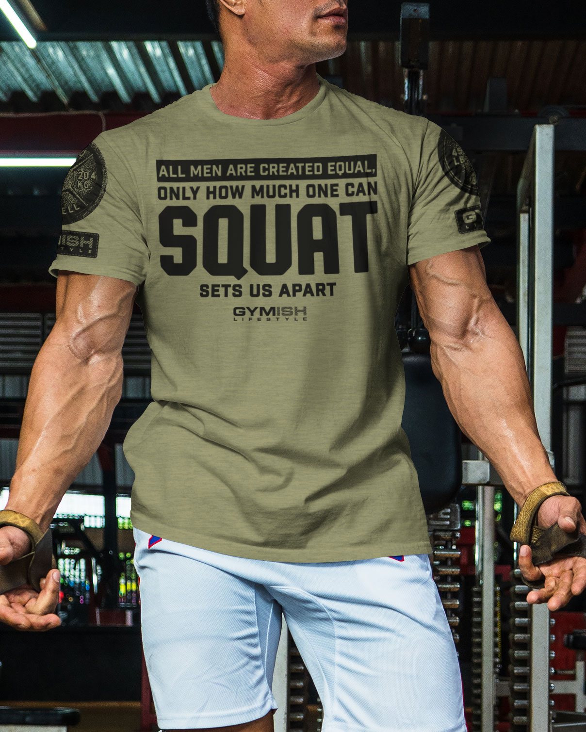 090. Created Equal Squat Funny Workout Gym T-Shirt for Men - image16