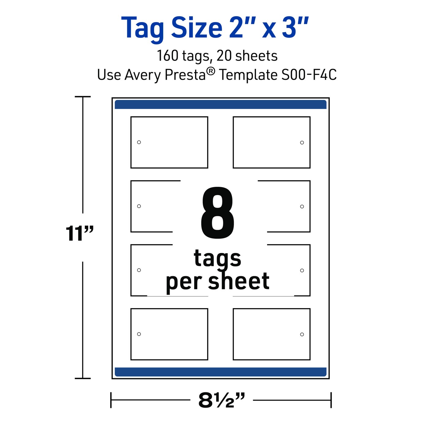 Avery Printable Rectangle Tags, 2" x 3", Matte White, Pre-printed Silver Metallic/Gingko Leaves Design, Sure Feed Technology, Laser & Inkjet Compatible, 160 Total