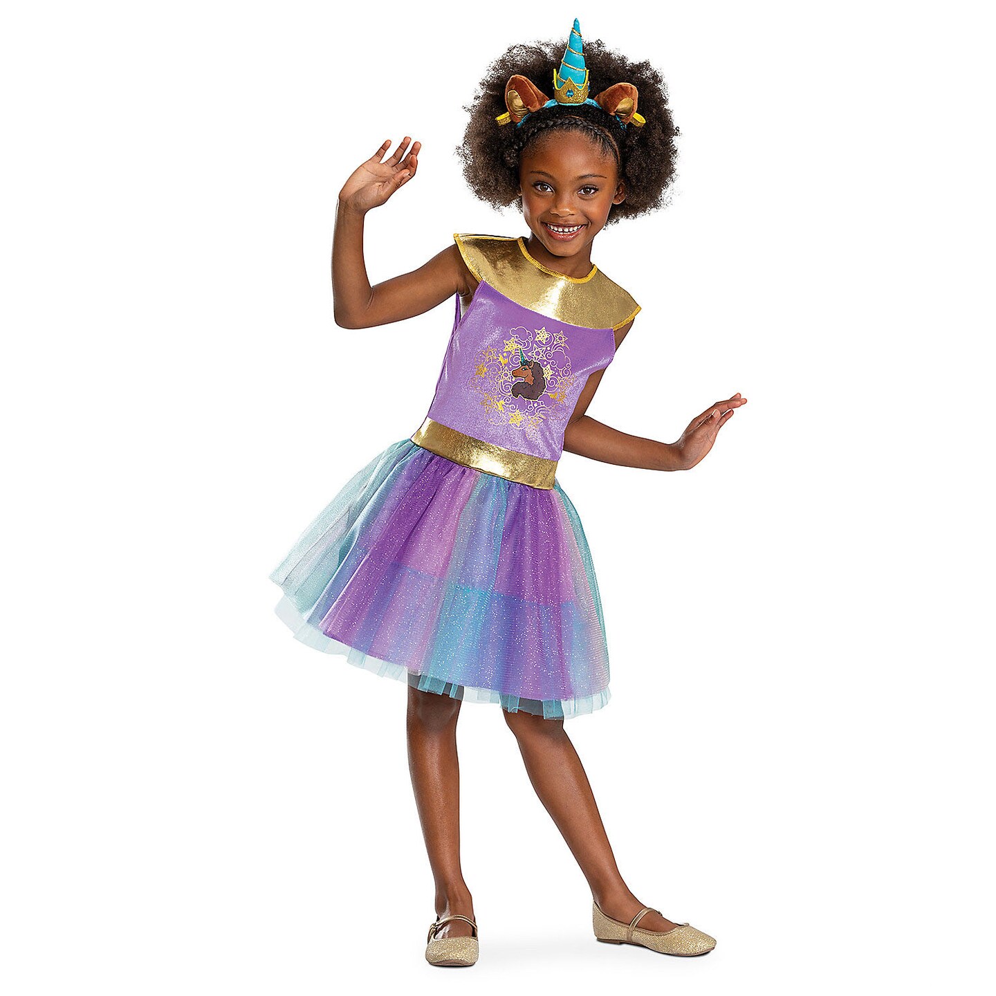 Girl&#x27;s Classic Afro Unicorn Dress Costume