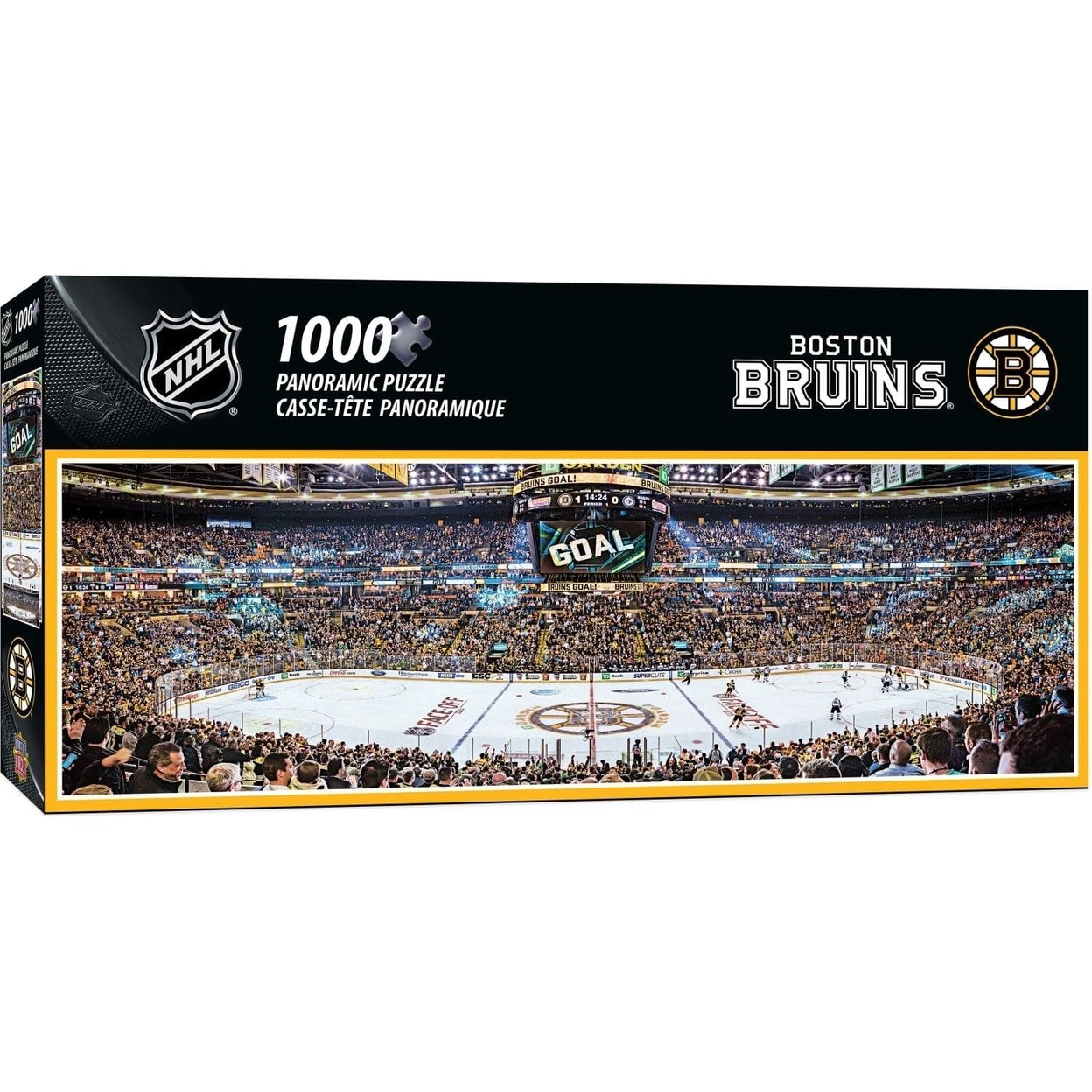 Boston Bruins 1000 Piece Panoramic Jigsaw Puzzle 13X39 Recycled Material