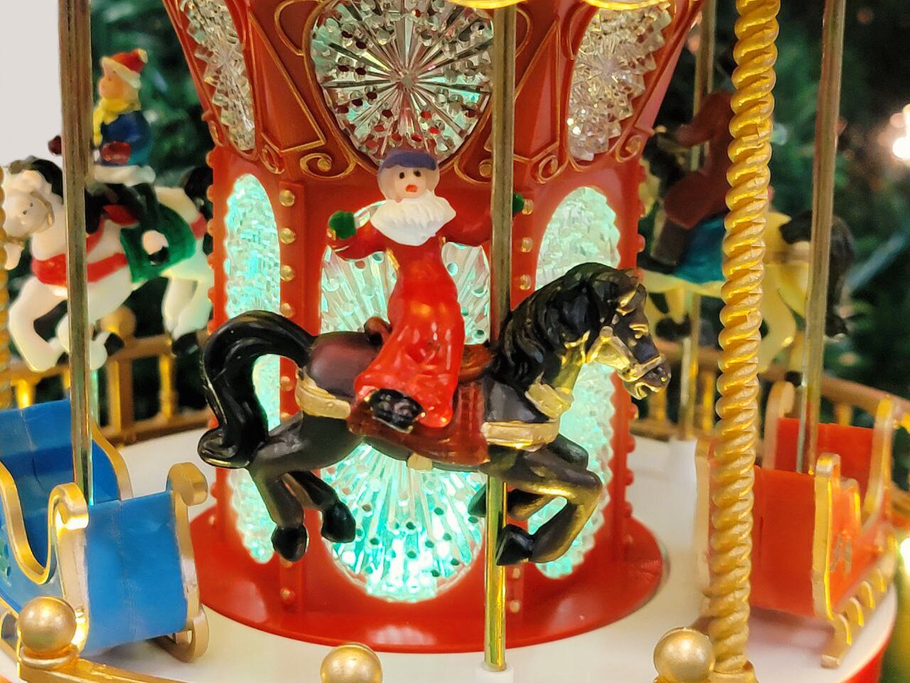 Holiday Workshop 16” Christmas Carousel Lighted & Musical Merry outlet Go Round NEW