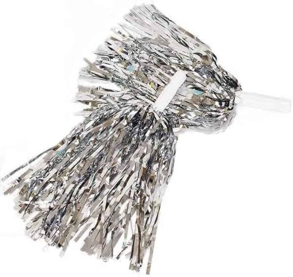 Silver Metallic Pom Poms