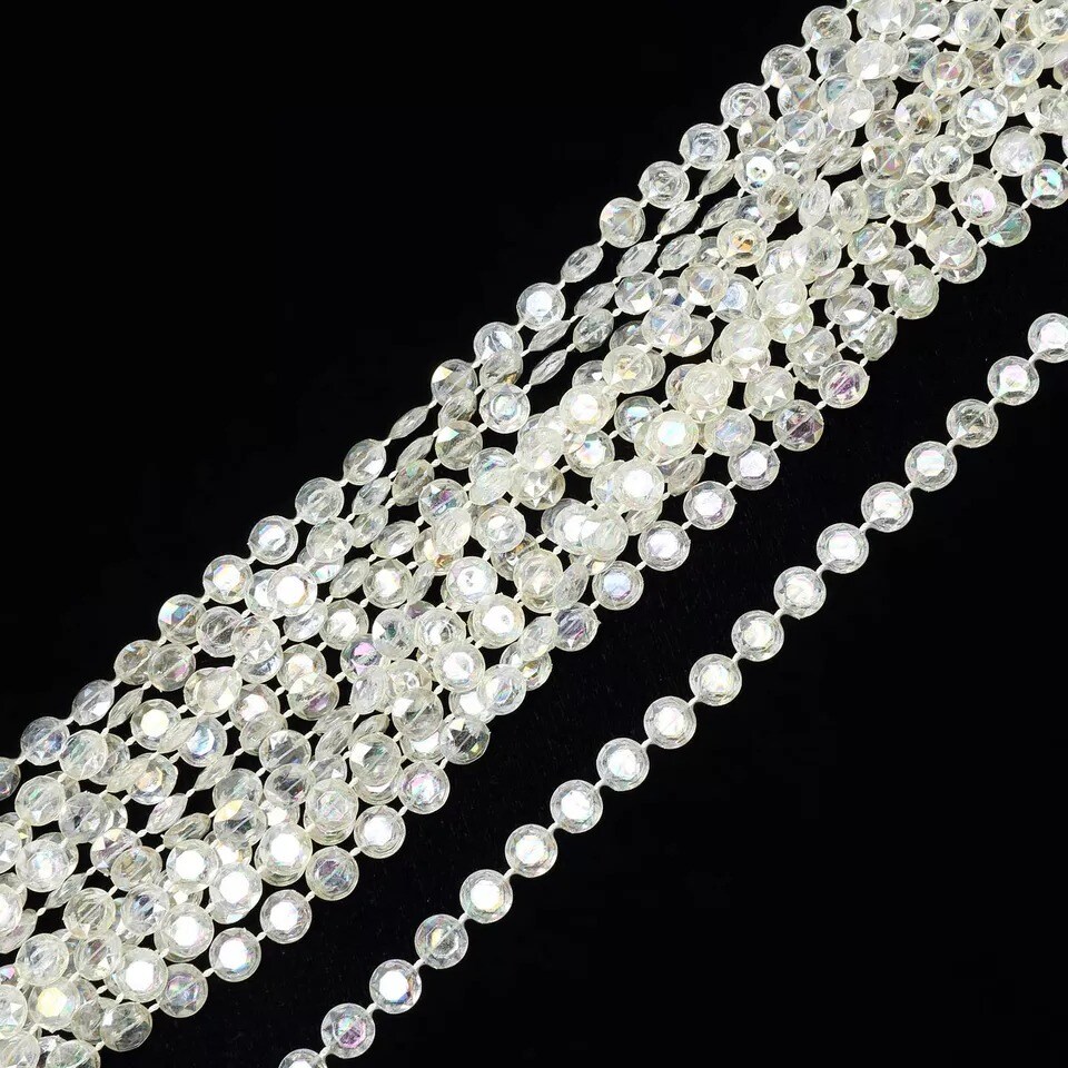 10 yards Crystal Like Garland with Iridescent Beads Wedding Centerpiece
