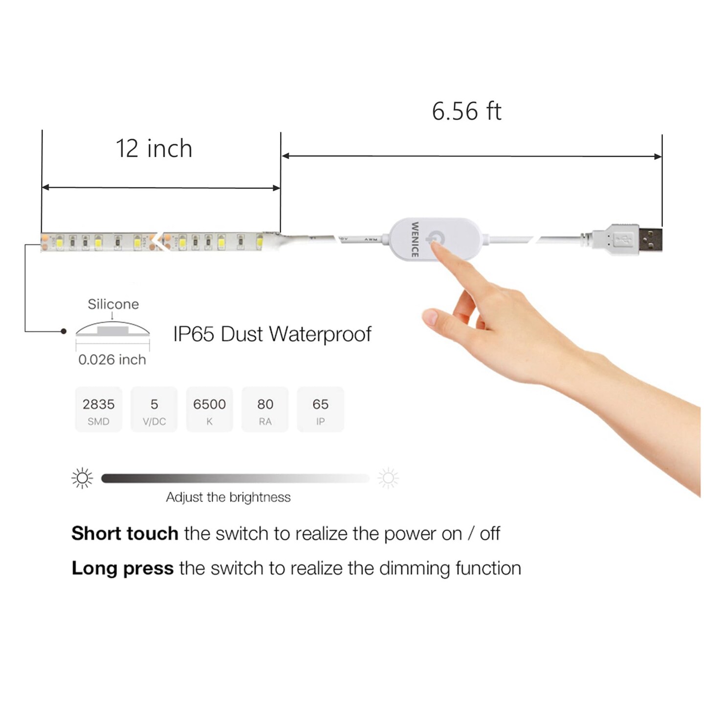 thumbnail image 2 of YinzPlus LED Sewing Machine Light Strip Stick On | Eye Protection | Easy Install | High Brightness 11.77 Inch Dimmable And Cutable 2 of 13
