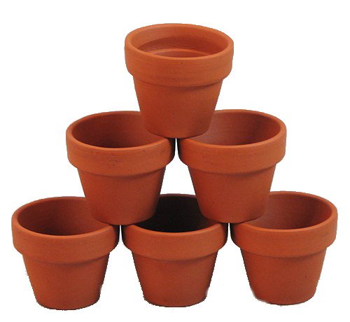 10 - 2.5" x 2.25" Mini Clay Pots - Great for Plants and Crafts