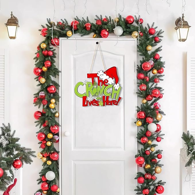 Christmas Decorations Hanging Sign - Christmas Wooden Door Sign Thief Stole Decor for Holiday Xmas Door Wall Tree Decorations Indoor Outdoor