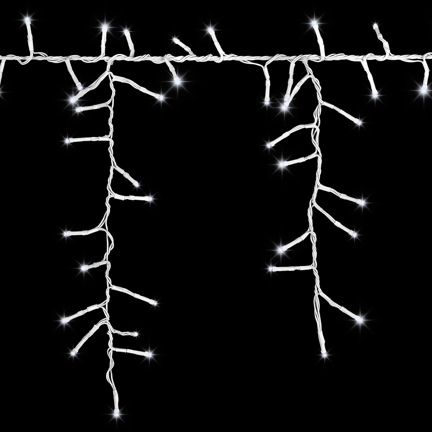 10 FT. Tangle Free Cool White LED Icicle Lights Christmas Outdoor Decoration