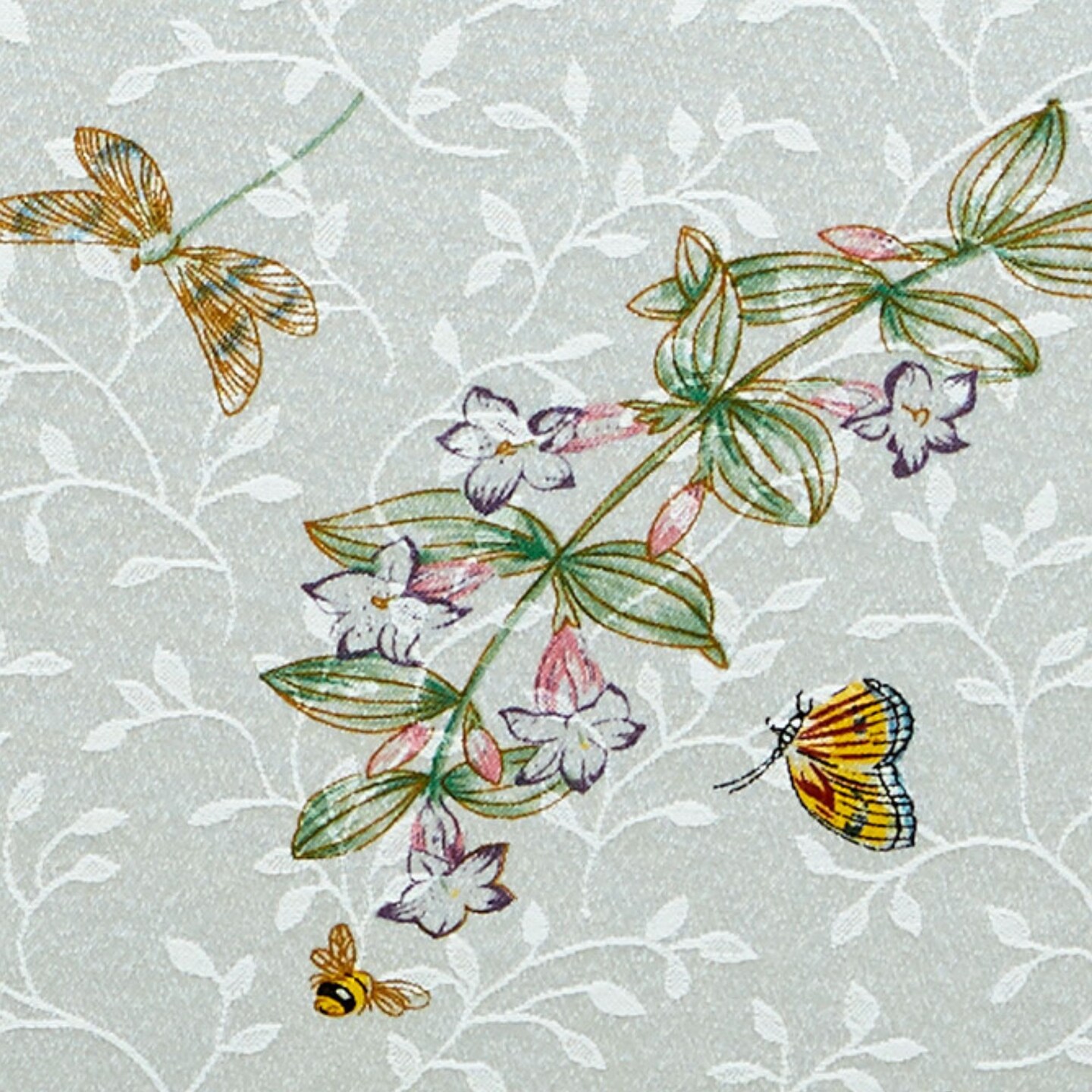 Lenox Butterfly Meadow Damask Tablecloth, Multicolor - 52"W x 52"L Square
