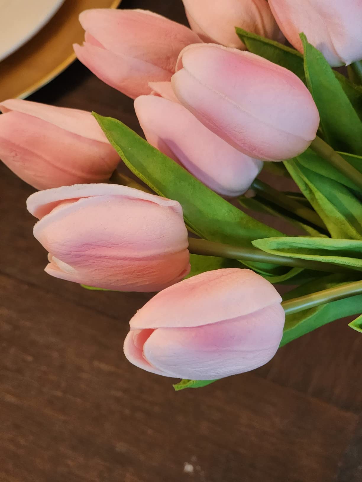 10pcs Artificial Pink Tulips Real Touch Spring Flowers Easter Home Decor Wedding Party Decoration