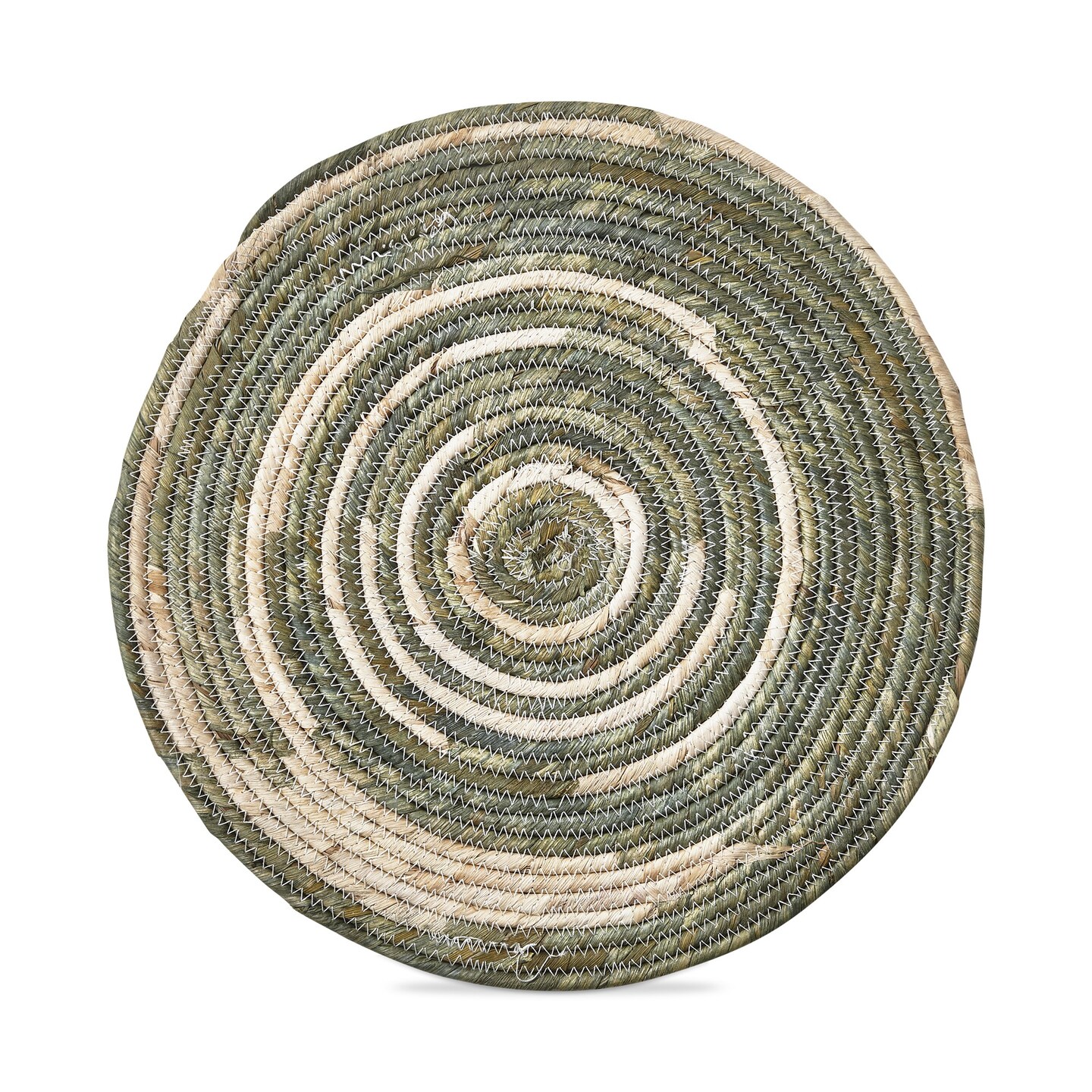 Kara Green Multi Seagrass Placemat - Summer Style, Wipe Clean, 15" x 15" x 0.25" - Perfect for Dining and Decor