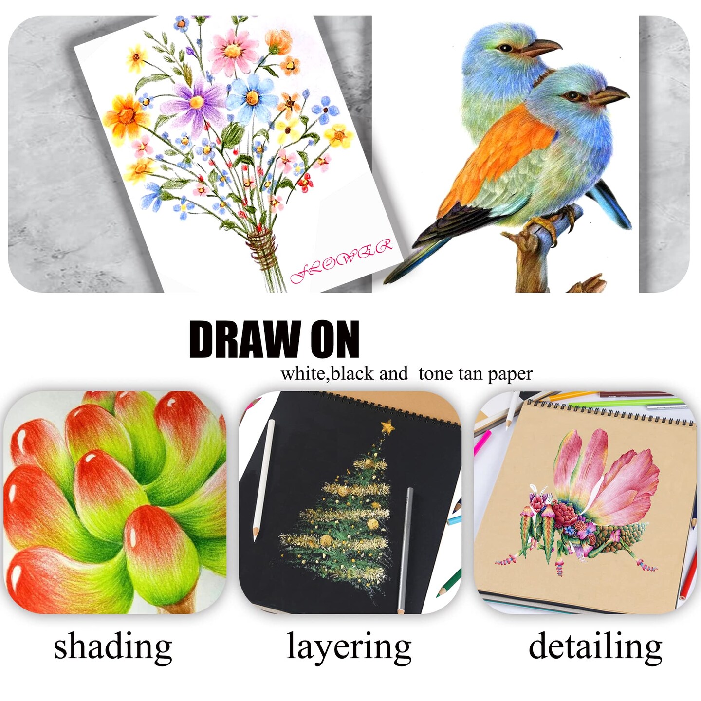 72 Count Colored Pencils for Adult Coloring Books, Soft Core,Ideal for Drawing Blending Shading,Color Pencils Set Gift for Adults Kids Beginners