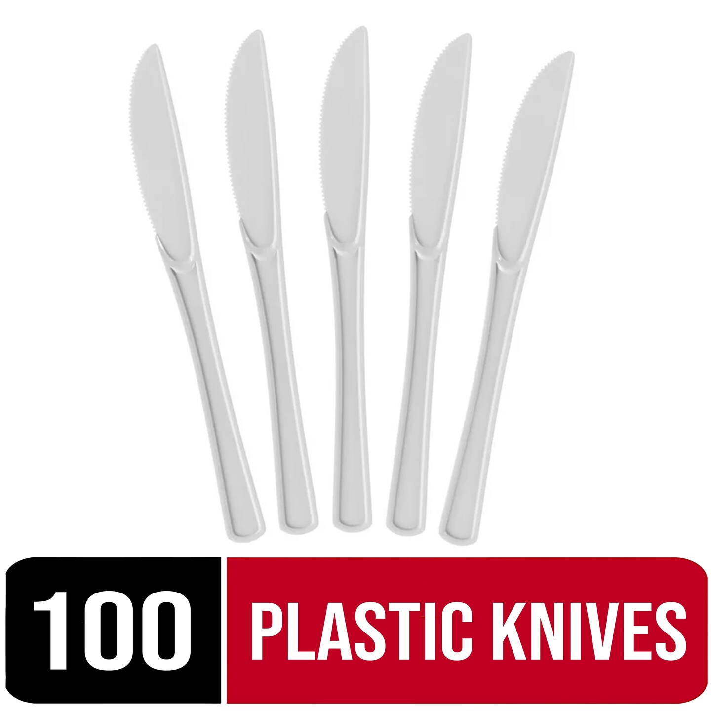 Party Solids 100 Pcs Disposable Utensils – Heavy Duty Plastic Cutlery Set – Premium Plastic Forks, Spoons or Knives for Parties, Events, Catering & Tableware Supplies by Exquisite
